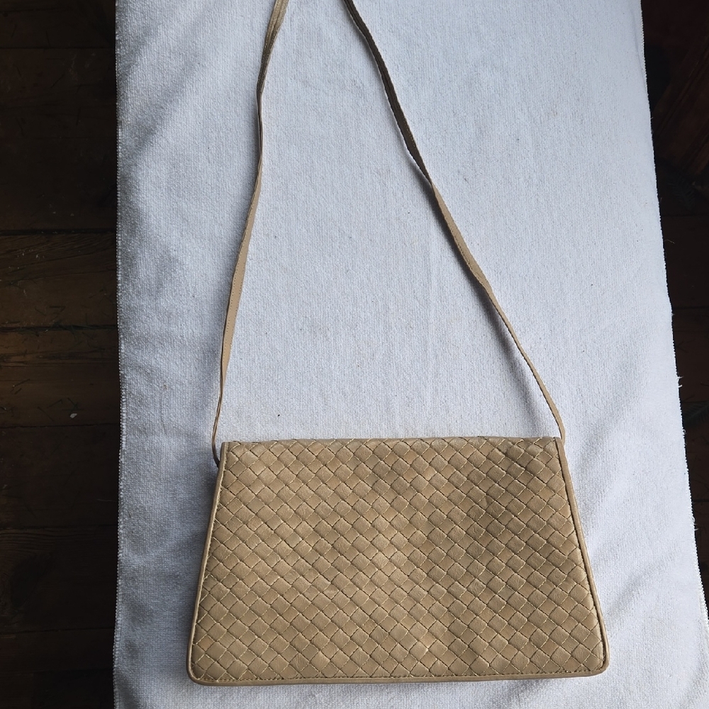 ​MEYERS USA Woven Leather Bag - Nude/Tan​ Authentic Vintage Luxury - Vintage